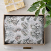 Winter Cottage Sneeuwval Patroon Tissuepapier (Geschenk)