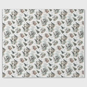 Winter Cottage Snowfall Pattern Cadeaupapier (Vlak)