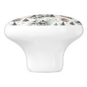 Winter Cottage Snowfall Pattern Keramische Knop (Zijkant)