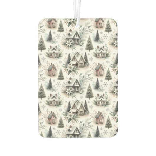 Winter Cottage Snowfall Pattern Luchtverfrisser (Achterkant)