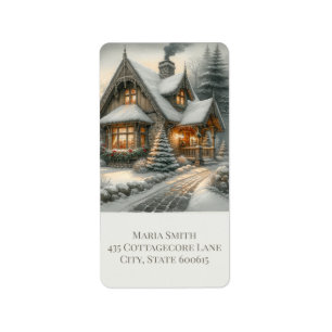 Winter Cottagecore Aangepast Retouradres Etiket