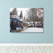 Winter Cottages - Martha's wijngaard Canvas Afdruk (Insitu (Houten vloer))