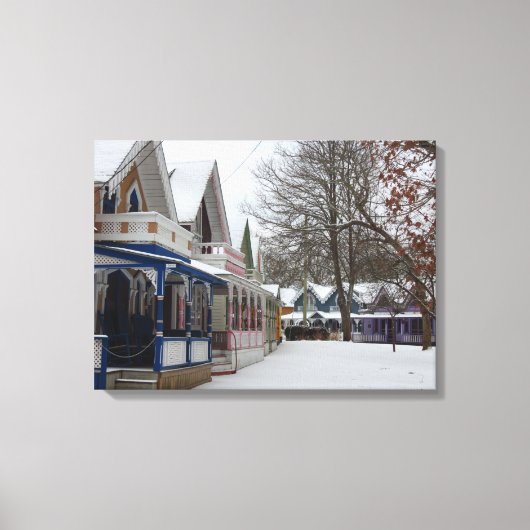 Winter Cottages - Martha's wijngaard Canvas Afdruk (Voorkant)