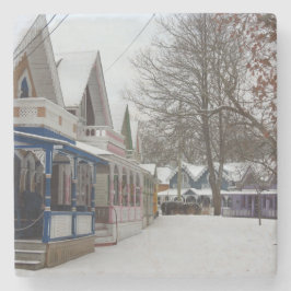 Winter Cottages - Martha's wijngaard Stenen Onderzetter