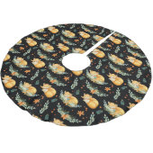 Winter Cottcore Sleeping Fox Black Kerstboom Rok (Gekanteld)