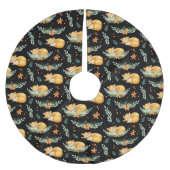 Winter Cottcore Sleeping Fox Black Kerstboom Rok (Voorkant)