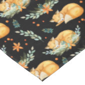 Winter Cottcore Sleeping Fox Black Tablecloth Tafelkleed (Gekanteld)
