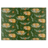 Winter Cottcore Sleeping Fox Green Serving Tra Snijplank (Voorkant)