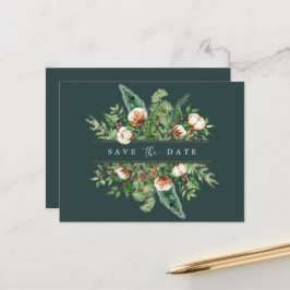 Winter Cotton en Greens Save the Date Briefkaart