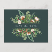 Winter Cotton en Greens Save the Date Briefkaart (Voorkant)