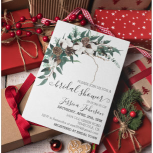 Winter Cotton Greenery Vrijgezellenfeest Kaart