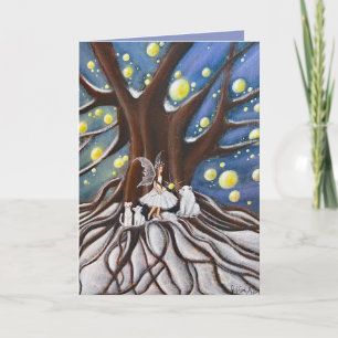 Winter Council Whimsical Art Feestdagen Kaart