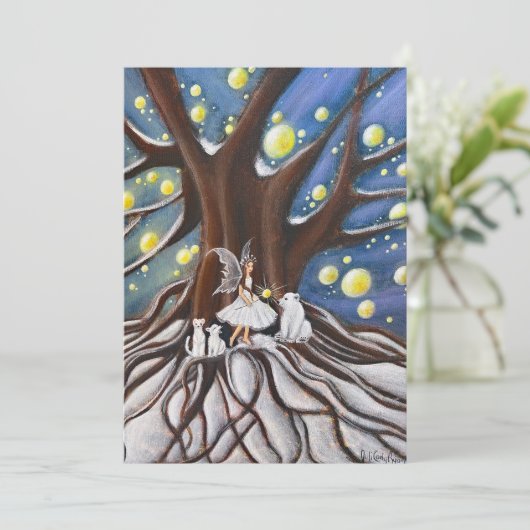 Winter Council Whimsical Art Feestdagenkaart (Staand voorkant)