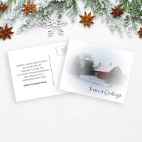 Winter Country Barn Business Seasons Greetings
