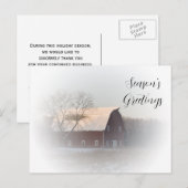 Winter Country Barn Business Seasons Greetings Feestdagenkaart (Voorkant / Achterkant)