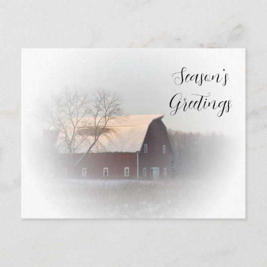 Winter Country Barn Business Seasons Greetings Feestdagenkaart (Voorkant)
