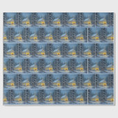 Winter Country Church In Snowflakes Cadeaupapier (Vlak)