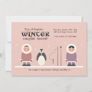 Winter Couples'Shower Invitation Kaart