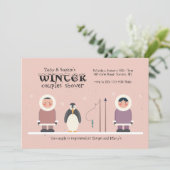 Winter Couples'Shower Invitation Kaart (Staand voorkant)