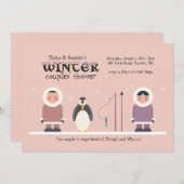 Winter Couples'Shower Invitation Kaart (Voorkant / Achterkant)