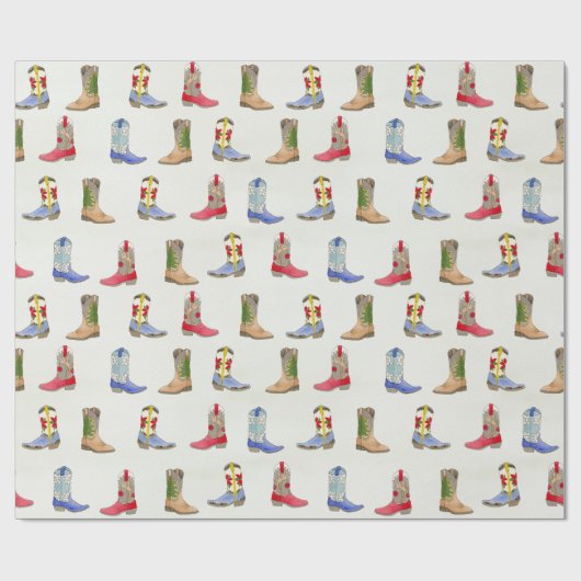 Winter Cowboy Boots Wrapping Paper Cadeaupapier (Vlak)