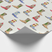 Winter Cowboy Boots Wrapping Paper Cadeaupapier (Hoek)