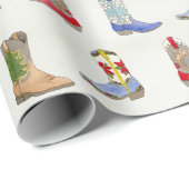 Winter Cowboy Boots Wrapping Paper Cadeaupapier (Rol Hoek)