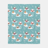 Winter Cozy Cabin Patroon Fleece Deken (Voorkant)