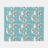 Winter Cozy Cabin Patroon Fleece Deken (Voorkant (Horizontaal))