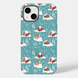 Winter Cozy Cabin Pattern Case-Mate iPhone 14 Hoesje