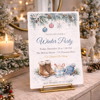 Winter Cozy Gathering Invitation Kaart