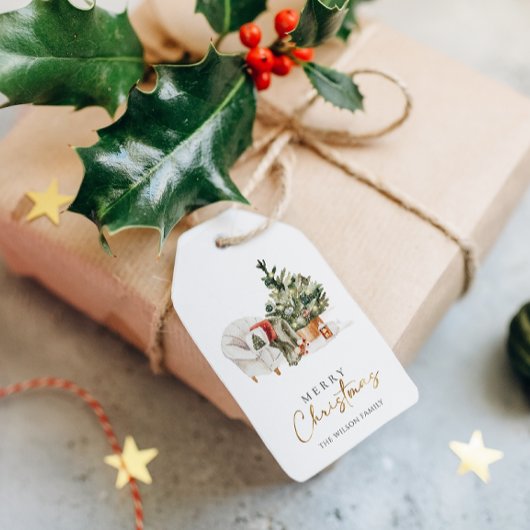 Winter Cozy Kerstfeest Cadeaulabel