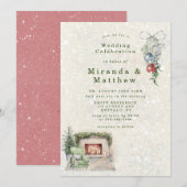 Winter Cozy Living Room Wedding Invitations (Voorkant / Achterkant)
