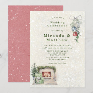Winter Cozy Living Room Wedding Invitations