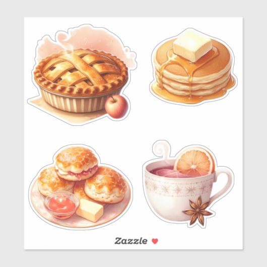 Winter cozy ontbijt sticker sheet (Vel)