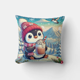 Winter Cozy Penguin Kussen