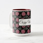 Winter Cozy Roses Floral Coffee Mug Tweekleurige Koffiemok (Voorkant links)