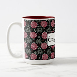 Winter Cozy Roses Floral Coffee Mug Tweekleurige Koffiemok