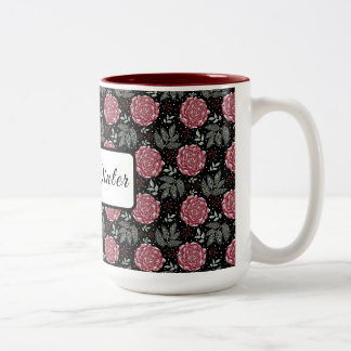 Winter Cozy Rozen Bloem Bekerkop Tweekleurige Koffiemok