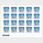 Winter Cozy Sneeuwman Vierkante Sticker (Vel)