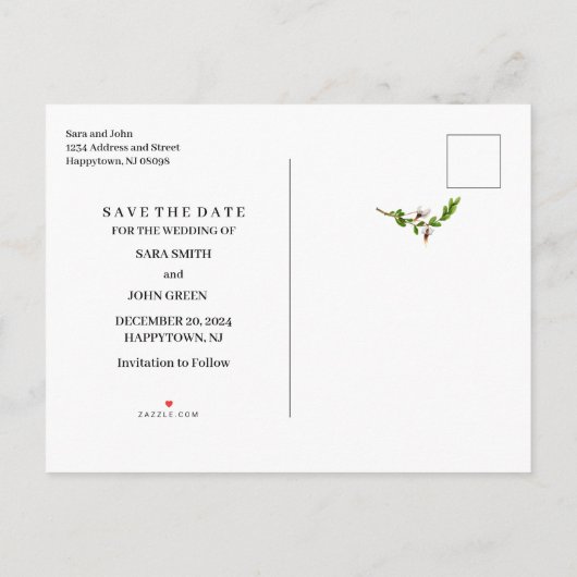 Winter Cranberry Bewaar de Datum Aankondigingskaart (Achterkant)