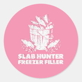 Winter Crappie Fishing Slab Hunter Ronde Sticker