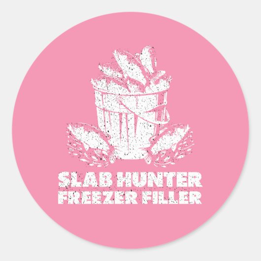 Winter Crappie Fishing Slab Hunter Ronde Sticker (Voorkant)