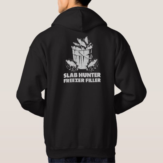 Winter Crappie Vissen Slab Hunter Hoodie (Achterkant)