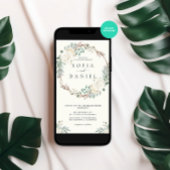 Winter Creamy White Floral Wedding Kaart