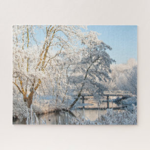 Winter Creek & Bridge, 520 stukken Jigzaag Puzzle Legpuzzel