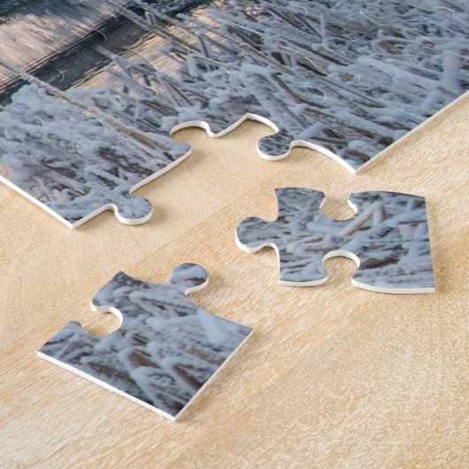 Winter Creek & Bridge, 520 stukken Jigzaag Puzzle Legpuzzel (Zijkant)