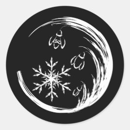 Winter Crest Ronde Sticker