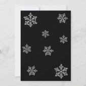 Winter Crystal Birthday Party Uitnodiging zwart (Achterkant)