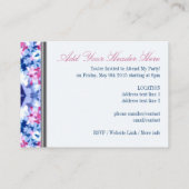 Winter Crystal Blue+roze mini-uitnodigingen Informatiekaartje (Achterkant)